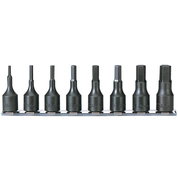 Ko-ken Inhex Socket Set Rail 3-12mm x 52mm 3/8 Drive